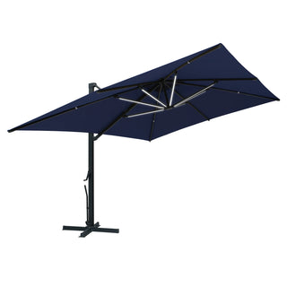 10x13 FT Aluminum Cantilever Umbrella with Base & Removable Lights
