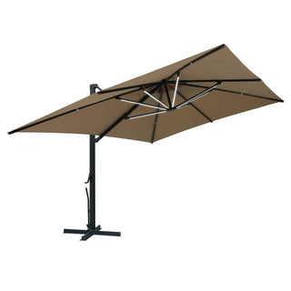 10x13 FT Aluminum Cantilever Umbrella with Base & Removable Lights