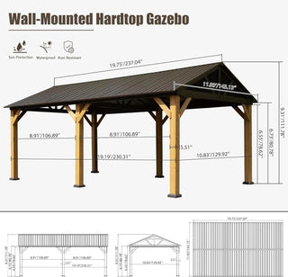 Cedarpinnacle Outdoor Hardtop Gazebo Wood Looking Frame