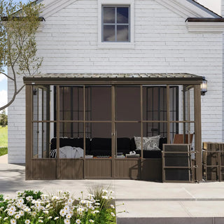 Wall Mounted Sunroom with Galvanized Steel Roof