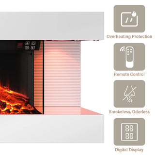 50" Wall Mounted Electric Fireplace with Remote