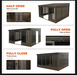All Season Patio Sunroom with Side Door 12x14 FT