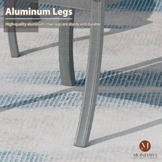 Outdoor Cast Aluminum Dining Armchair with Weather-Resistant Cushion