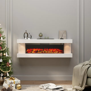 50" Wall Mounted Electric Fireplace with Remote