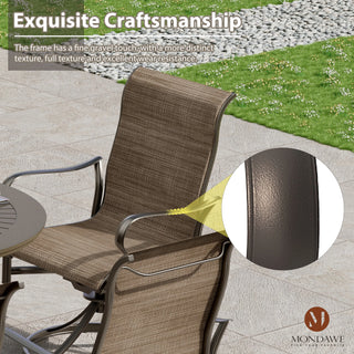 Set of 2 Outdoor Swivel Rocking Chairs – Cast Aluminum Frame with Textilene Seats, High-Back Design