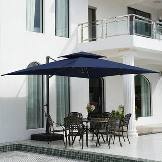 10x13 FT Aluminum Cantilever Umbrella with Base & Removable Lights