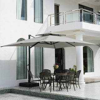 10x13 FT Aluminum Cantilever Umbrella with Base & Removable Lights