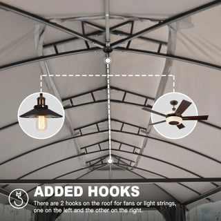 Aetherdome Heavy Duty Outdoor Gazebo with Double Roof, Curtains & Netting