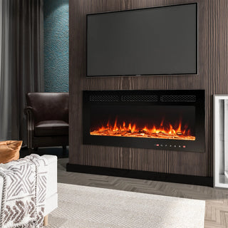 5000 Maximum BTUs Black Fan-forced Electric Heater Fireplace
