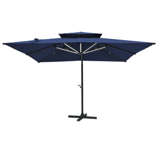 10 FT Aluminum Patio Cantilever Umbrella with Removable Light Strips