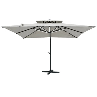 10 FT Aluminum Patio Cantilever Umbrella with Removable Light Strips