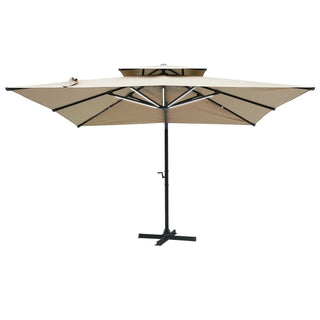 10 FT Aluminum Patio Cantilever Umbrella with Removable Light Strips