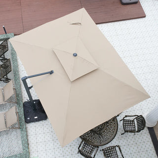 10x13 FT Aluminum Cantilever Umbrella with Base & Removable Lights