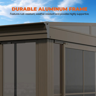 All Season Patio Sunroom with Side Door 12x14 FT