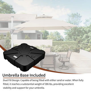 Square Cantilever Patio Umbrella with 5 Adjustable Angles