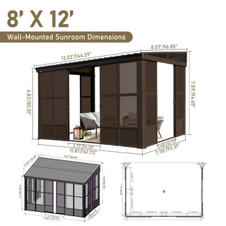 Wall Mounted Sunroom with Galvanized Steel Roof
