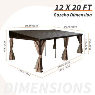 VineLull Hardtop Wall Mounted Pergola with Sloping Galvanized Steel Roof