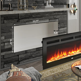 5000 Maximum BTUs Black Fan-forced Electric Heater Fireplace