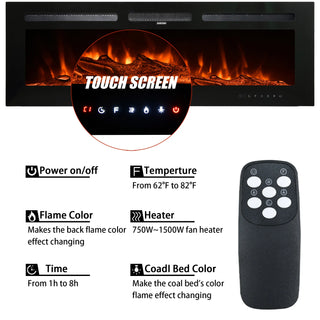 5000 Maximum BTUs Black Fan-forced Electric Heater Fireplace