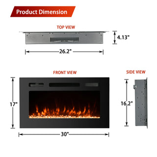 5000 Maximum BTUs Black Fan-forced Electric Heater Fireplace
