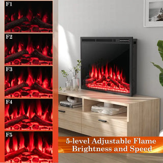34/37" Electric Fireplace Recessed with Adjustable Flames