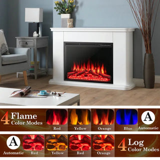 34/37" Electric Fireplace Recessed with Adjustable Flames