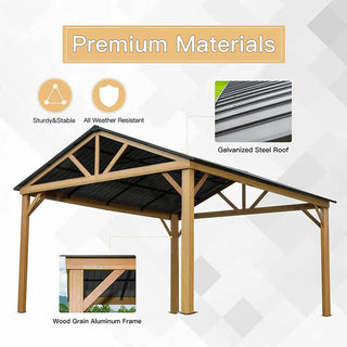 Cedarpinnacle Outdoor Hardtop Gazebo Wood Looking Frame