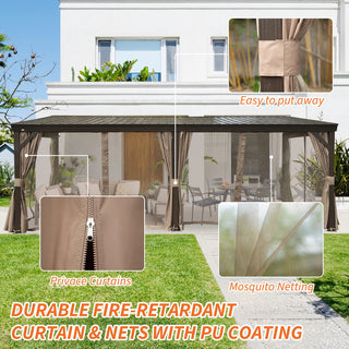 VineLull Hardtop Wall Mounted Pergola with Sloping Galvanized Steel Roof