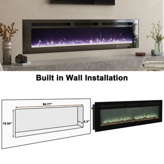 5000 Maximum BTUs Black Fan-forced Electric Heater Fireplace