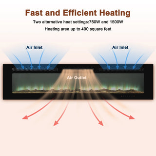 5000 Maximum BTUs Black Fan-forced Electric Heater Fireplace