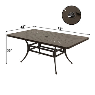 7-Piece Outdoor Patio Rectangular Dining Table and Chair Set