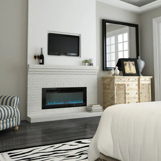 5000 Maximum BTUs Black Fan-forced Electric Heater Fireplace