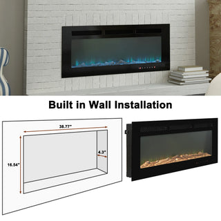 5000 Maximum BTUs Black Fan-forced Electric Heater Fireplace