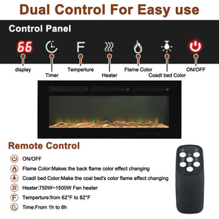 5000 Maximum BTUs Black Fan-forced Electric Heater Fireplace