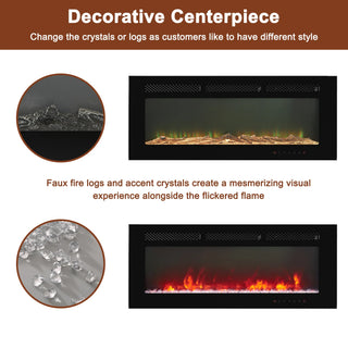 5000 Maximum BTUs Black Fan-forced Electric Heater Fireplace