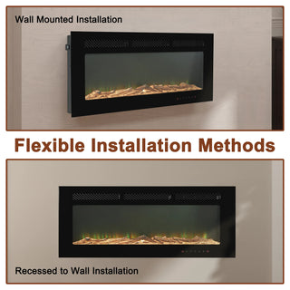 5000 Maximum BTUs Black Fan-forced Electric Heater Fireplace