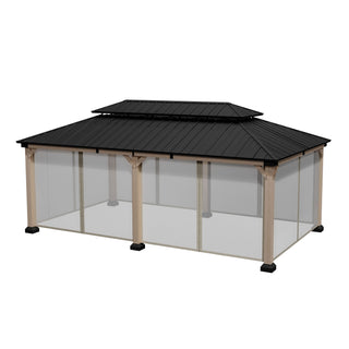 Cedarfort 12x20 FT Outdoor Patio Gazebo with Cedar Wood Frame