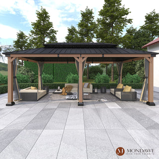Cedarfort 12x20 FT Outdoor Patio Gazebo with Cedar Wood Frame