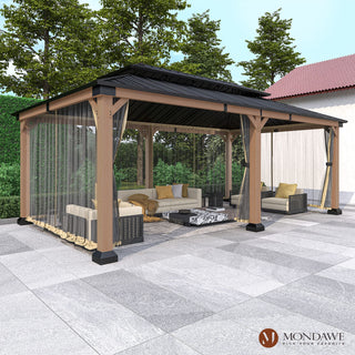 Cedarfort 12x20 FT Outdoor Patio Gazebo with Cedar Wood Frame