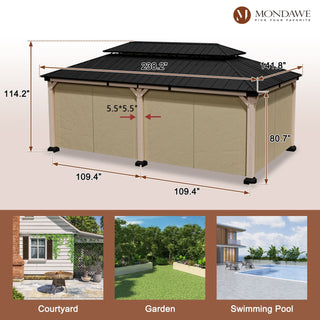 Cedarfort 12x20 FT Outdoor Patio Gazebo with Cedar Wood Frame