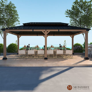 Cedarfort 12x20 FT Outdoor Patio Gazebo with Cedar Wood Frame