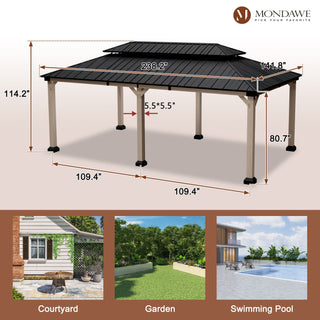 Cedarfort 12x20 FT Outdoor Patio Gazebo with Cedar Wood Frame