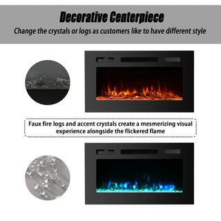 5000 Maximum BTUs Black Fan-forced Electric Heater Fireplace