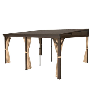 VineLull Hardtop Wall Mounted Pergola with Sloping Galvanized Steel Roof