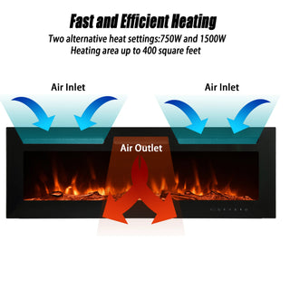 5000 Maximum BTUs Black Fan-forced Electric Heater Fireplace
