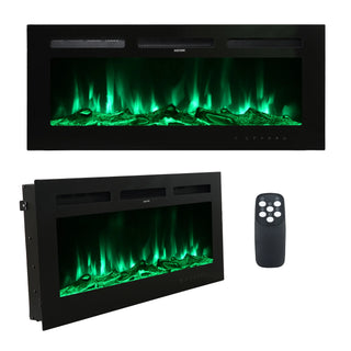 5000 Maximum BTUs Black Fan-forced Electric Heater Fireplace
