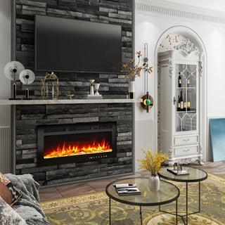 5000 Maximum BTUs Black Fan-forced Electric Heater Fireplace
