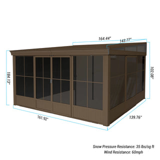 Wall Mounted Sunroom with Galvanized Steel Roof