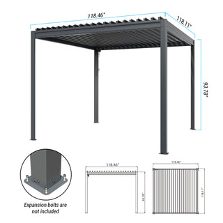 Aluminum Louvered Pergola with Adjustable Roof