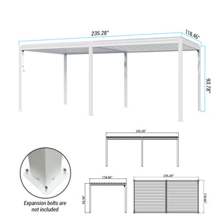 Aluminum Louvered Pergola with Adjustable Roof